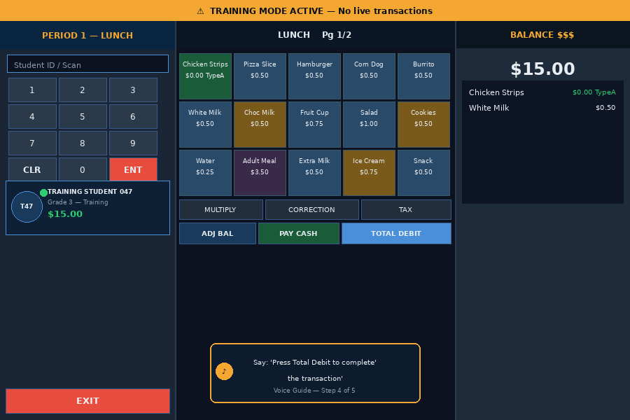 miTraining — Voice-guided cashier onboarding